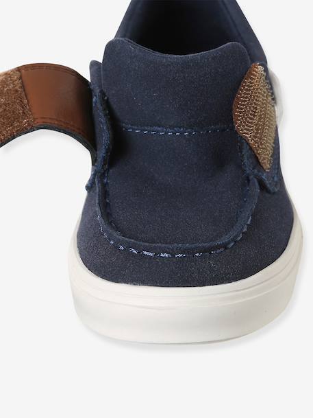 Boat Shoes with Hook-&-Loop Fasteners for Boys navy blue 