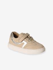 Elasticated leather trainers for children