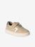 Elasticated leather trainers for children brown 