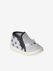 Shoes-Zipped Slippers in Canvas for Babies