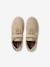 Girls' leather trainers with zip and laces brown 