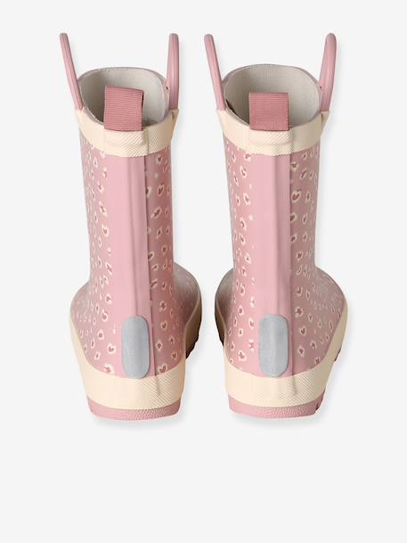 Wellies in Printed Natural Rubber for Children printed beige+printed pink 
