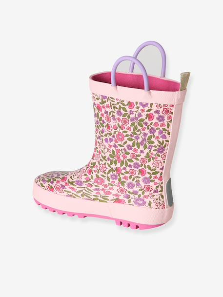 Printed Rubber Wellies for Children, Designed for Autonomy ecru+printed blue+set pink 