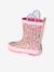 Printed Rubber Wellies for Children, Designed for Autonomy ecru+printed blue+set pink 