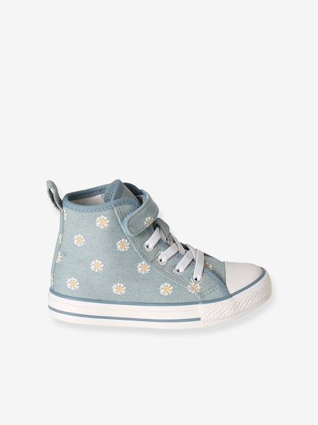 Synthetic high-top trainers for children denim blue 