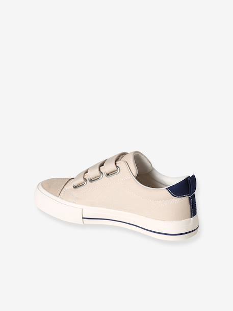 Synthetic trainers with touch 'n' close fastening for children ecru+navy blue 