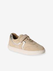 Girls' leather trainers with zip and laces