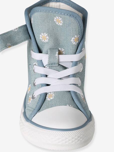 Synthetic high-top trainers for children denim blue 