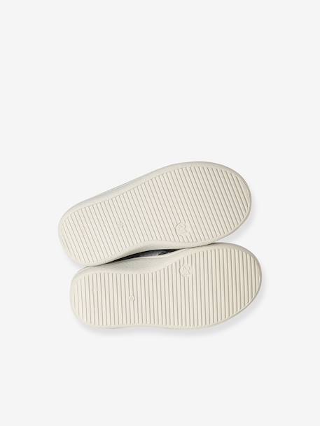 Zipped Slippers in Canvas for Babies printed grey 