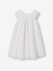Girls-Embroidered Tulle, Flared Dress For Girls 
