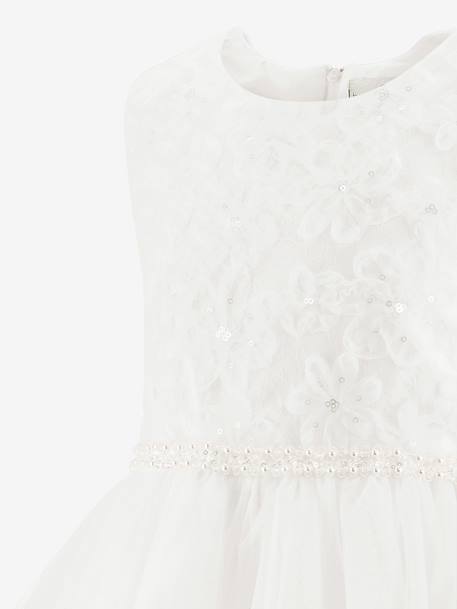 Dress with lace and flowers Happy Girls for girl ecru 