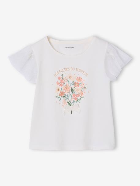 Short-sleeved floral t-shirt white 