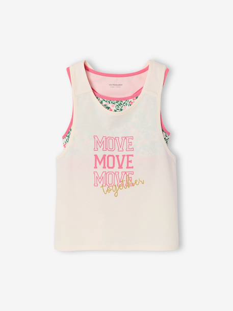 Tank Top & Bra Set for Girls ecru 