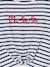 T-Shirt with Fancy Bow for Girls ecru+red+striped blue 