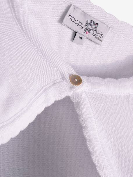 Happy Girls bolero with scalloped edge for girl ecru+navy blue+white 