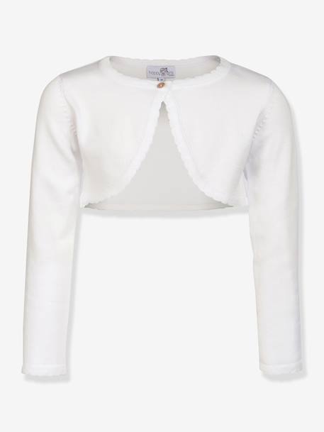 Happy Girls bolero with scalloped edge for girl ecru+navy blue+white 