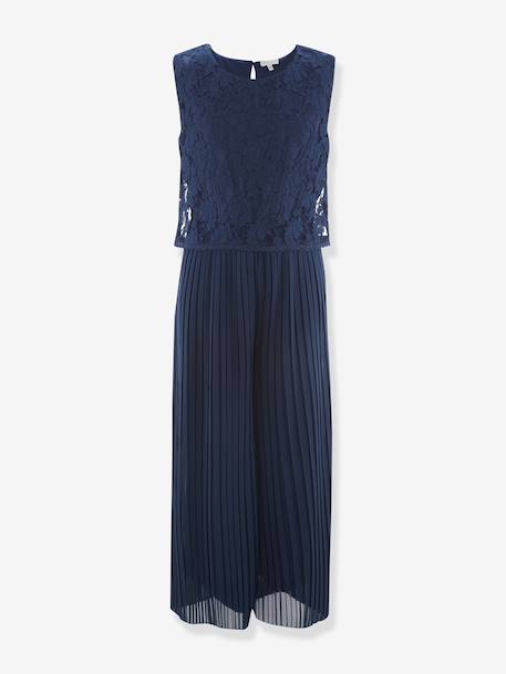 Jumpsuit with lace top Happy Girls for girl ecru+navy blue 