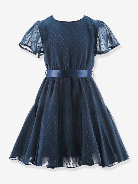 Plumetis dress Happy Girls for girl navy blue 