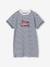 Girls' dress in lightweight fleece green+marl grey+sage green+striped blue 