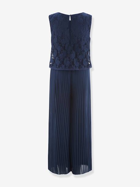 Jumpsuit with lace top Happy Girls for girl ecru+navy blue 