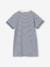 Girls' dress in lightweight fleece green+marl grey+sage green+striped blue 