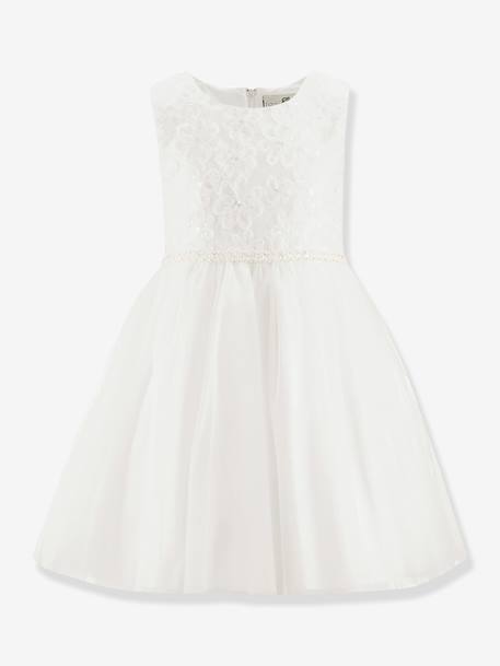 Dress with lace and flowers Happy Girls for girl ecru 