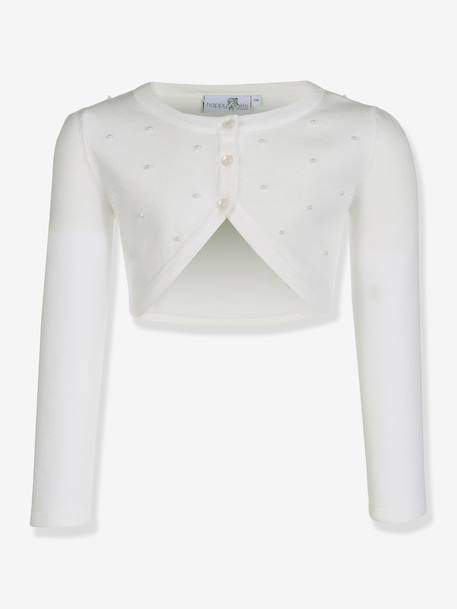 Bolero with pearls Happy Girls for girl ecru+white 