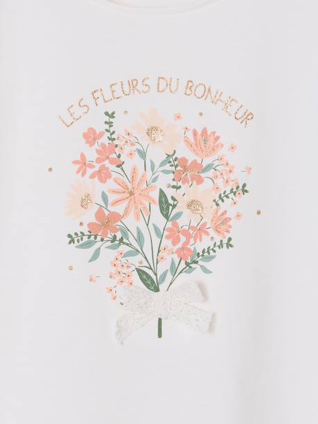 Short-sleeved floral t-shirt white 