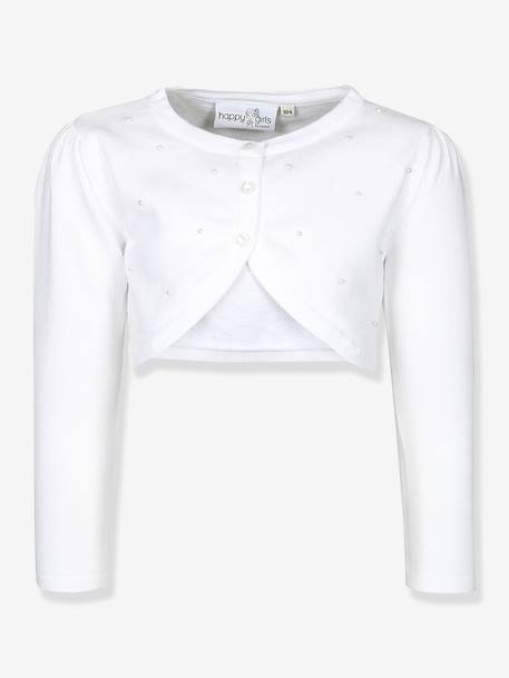 Bolero with pearls Happy Girls for girl ecru+white 