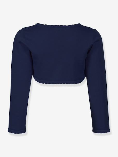 Happy Girls bolero with scalloped edge for girl ecru+navy blue+white 