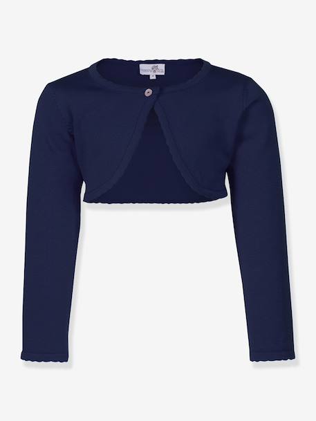 Happy Girls bolero with scalloped edge for girl ecru+navy blue+white 
