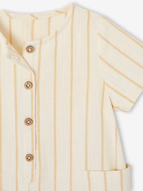 Striped Playsuit for Baby Boys striped beige 
