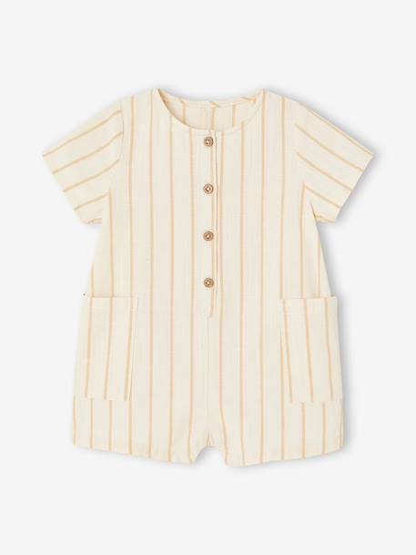 Striped Playsuit for Baby Boys striped beige 