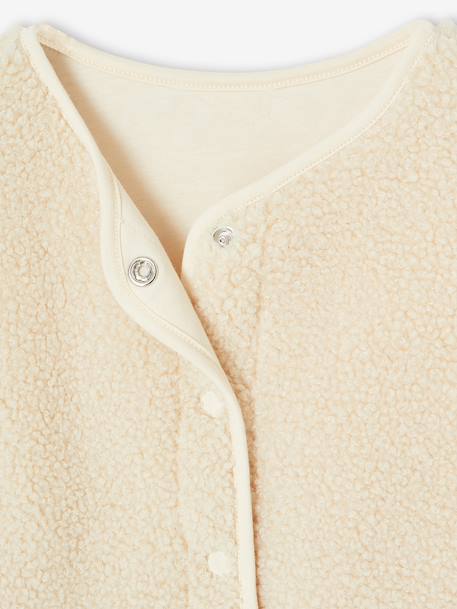 Leopard Print Waistcoat in Sherpa brown+ecru 