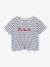T-Shirt with Fancy Bow for Girls ecru+red+striped blue 
