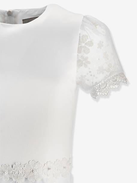 Communion dress with glitter flowers & bolero Happy Girls for girl white 