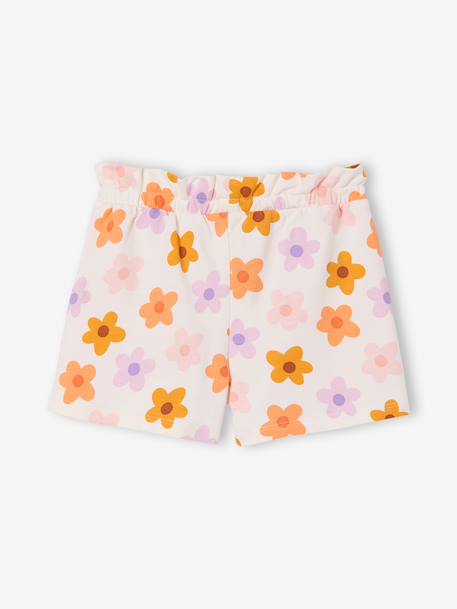 Pack of 2 Pairs of Shorts for Girls aqua green+navy blue+tangerine 