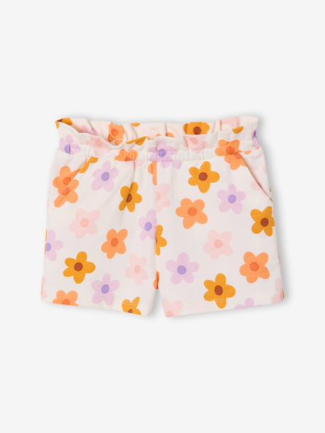Pack of 2 Pairs of Shorts for Girls aqua green+navy blue+tangerine 