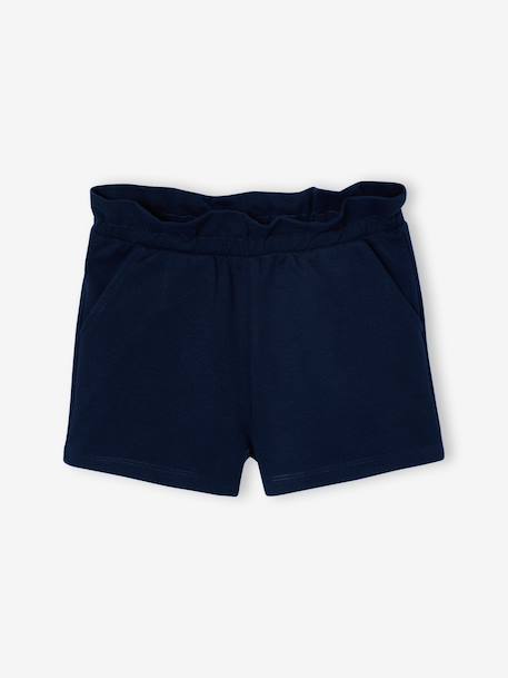 Pack of 2 Pairs of Shorts for Girls aqua green+navy blue+tangerine 