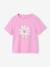 Girls' printed short-sleeved t-shirt ecru+mauve+rose+sage green 