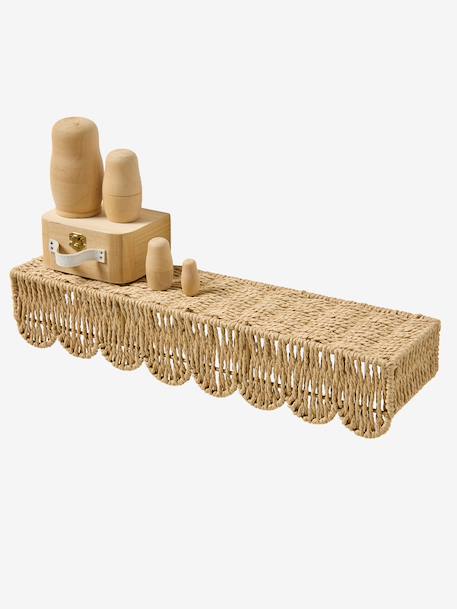 Scalloped paper rope shelf beige 