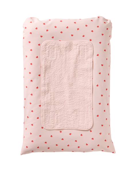 Changing Mat + 2 Changing Pads, MY HEART printed pink 