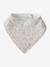 3 Bandana-Style Bibs in Cotton Gauze Brown+cappuccino+ecru+grey blue+Light Green+pale pink+printed beige+sage green+White/Print 