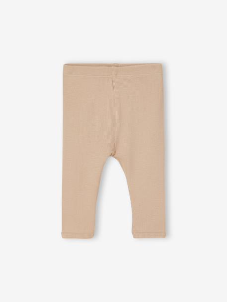 Pack of 3 newborn baby leggings ecru 