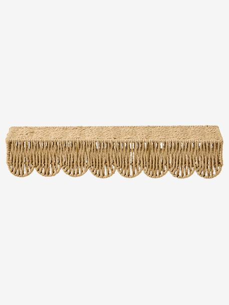 Scalloped paper rope shelf beige 