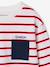 Striped Long Sleeve T-Shirt for Boys aqua green+ecru+red 