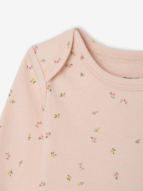 Bodysuits with long sleeves for babies with a floral print sage green 