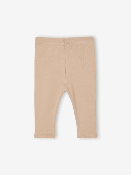 Pack of 3 newborn baby leggings ecru 