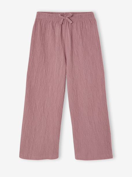 Wide-Leg Leggings with Honeycomb Effect for Girls coral+mauve+printed white+sage green 