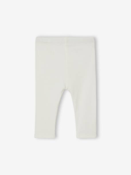 Pack of 3 newborn baby leggings ecru 